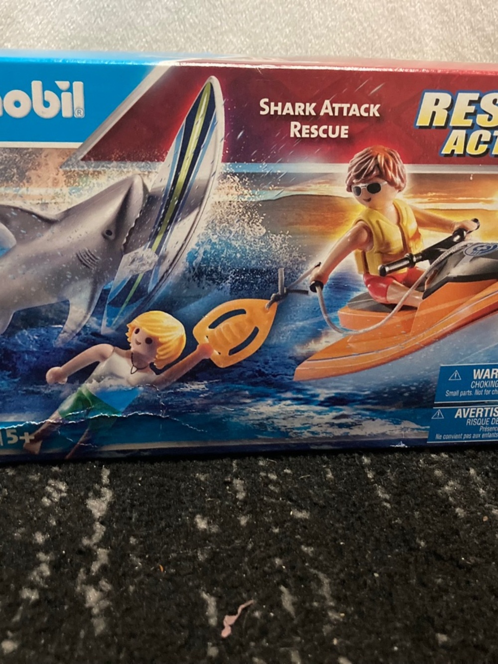 NIB Playmobil 70489 Rescue Action Shark Attack Rescue NEW Kids Toys Surfing HTF